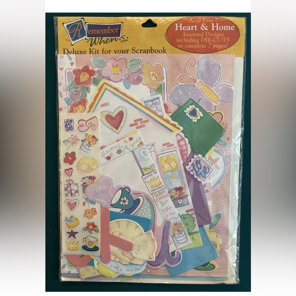 Remember When~Deluxe Kit Scrapbooking~ HEART & HOME Die cuts seven pages